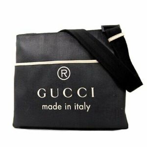 Authentic Gucci #162904 493075 Black Logo Crossbody Bag.